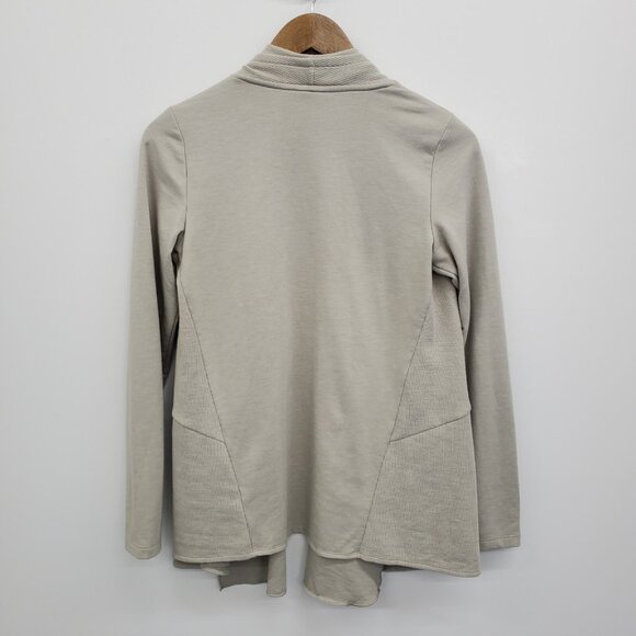 Logo Lounge XS Open Front Cardigan Beige Long Sleeve Pockets Cozy Layering - Picture 4 of 14